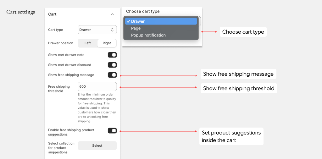 Cart page