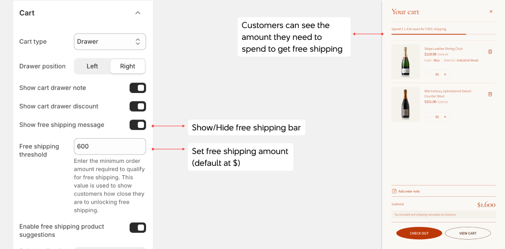 Cart page